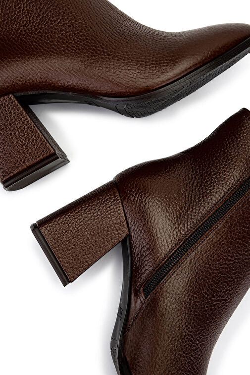 Tamer Tanca Kadın Hakiki Deri Taba Floter Topuklu Bot - Görsel 6