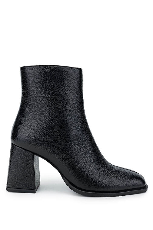 Tamer Tanca Kadın Hakiki Deri Siyah Floter Topuklu Bot - Görsel 2