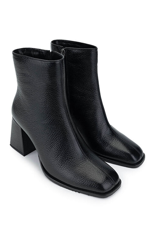 Tamer Tanca Kadın Hakiki Deri Siyah Floter Topuklu Bot - Görsel 3