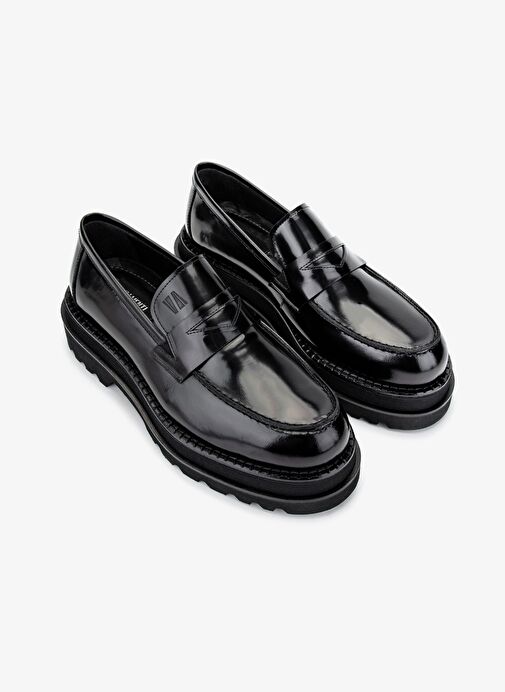 Valmenti Erkek Hakiki Deri Siyah Açma Loafer Ayakkabı - Görsel 3