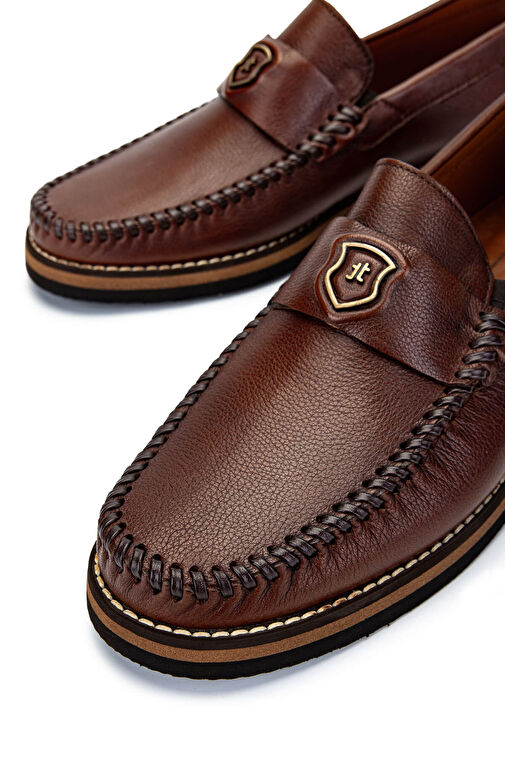 Tamer Tanca Erkek Hakiki Deri Taba Deri Loafer Ayakkabı - Görsel 5