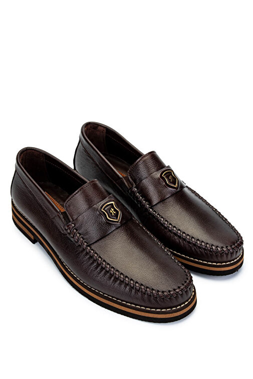 Tamer Tanca Erkek Hakiki Deri Kahverengi Loafer Ayakkabı - Görsel 3