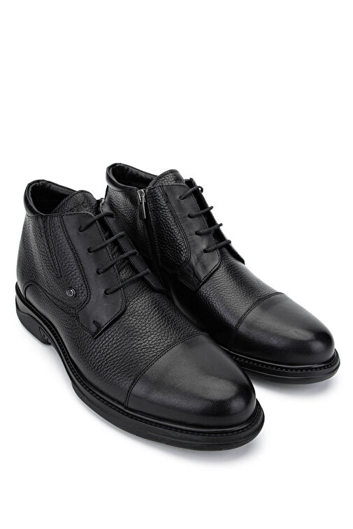 Tamer Tanca Erkek Hakiki Deri Siyah Deri Klasik Bot - Görsel 3