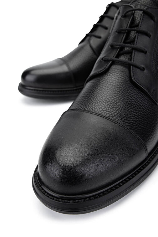 Tamer Tanca Erkek Hakiki Deri Siyah Deri Klasik Bot - Görsel 5