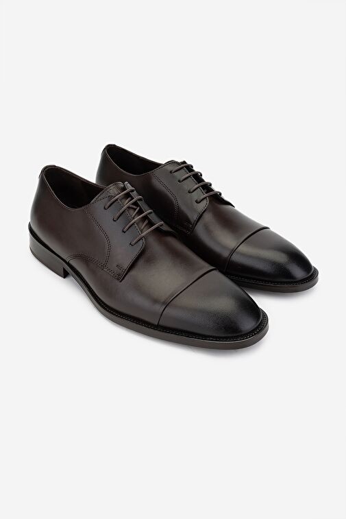 Valmenti Erkek Hakiki Deri Kahverengi Klasik Ayakkabı - Görsel 3