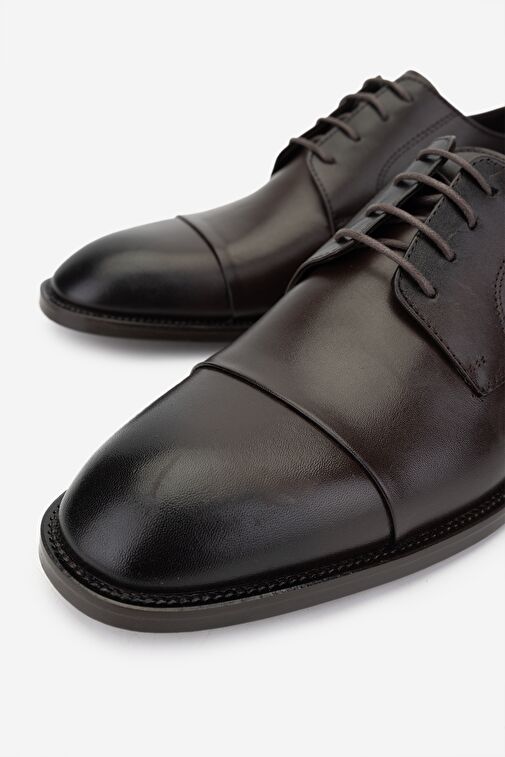 Valmenti Erkek Hakiki Deri Kahverengi Klasik Ayakkabı - Görsel 4