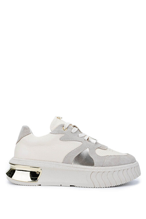Tamer Tanca Kadın Hakiki Deri Bej Sneakers & Spor Ayakkabı - Görsel 2