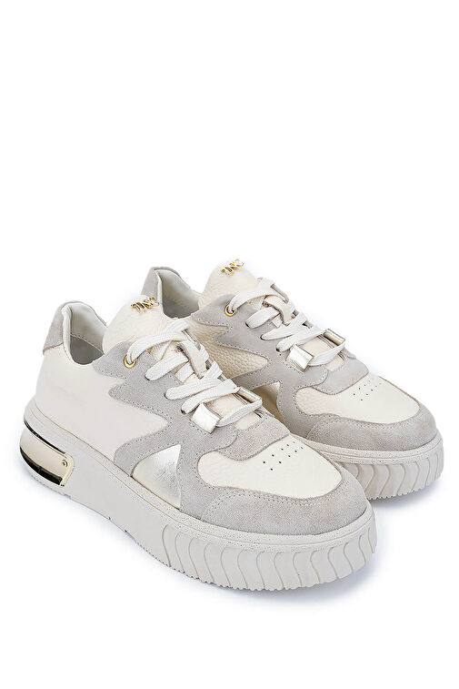 Tamer Tanca Kadın Hakiki Deri Bej Sneakers & Spor Ayakkabı - Görsel 3
