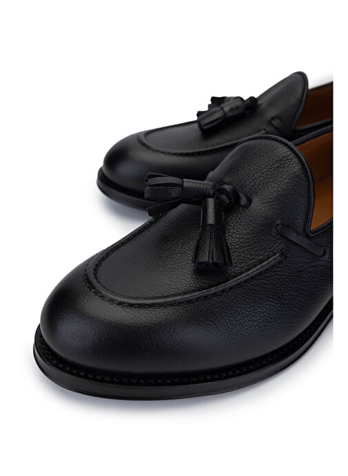 Franceschetti Erkek Hakiki Deri Siyah Loafer Ayakkabı - Görsel 4