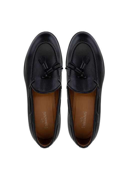Franceschetti Erkek Hakiki Deri Siyah Loafer Ayakkabı - Görsel 6