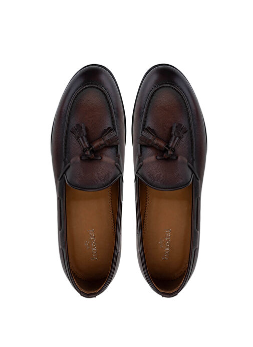 Franceschetti Erkek Hakiki Deri Kahverengi Loafer Ayakkabı - Görsel 6