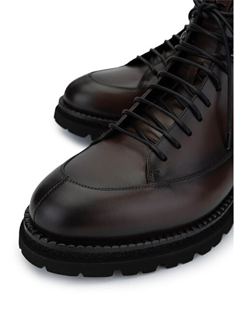 Franceschetti Erkek Hakiki Deri Kahverengi Casual Bot - Görsel 4