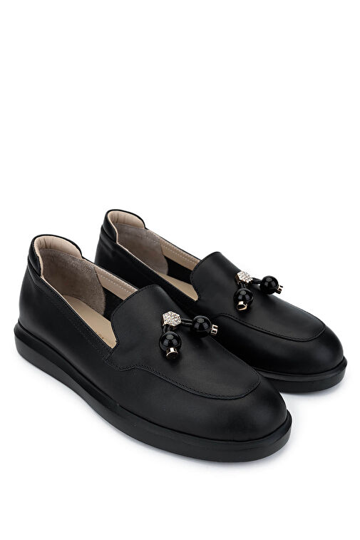 Tamer Tanca Siyah Kadın Deri Loafer 1037 6005 BN AYK SK24-25 - Görsel 3