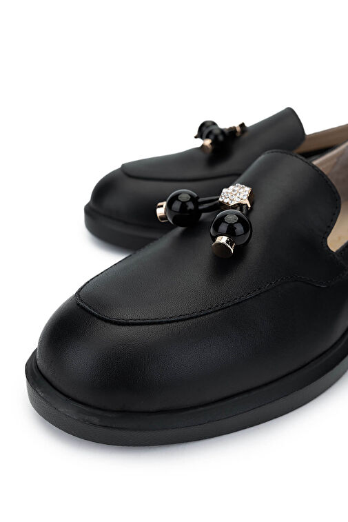 Tamer Tanca Siyah Kadın Deri Loafer 1037 6005 BN AYK SK24-25 - Görsel 4