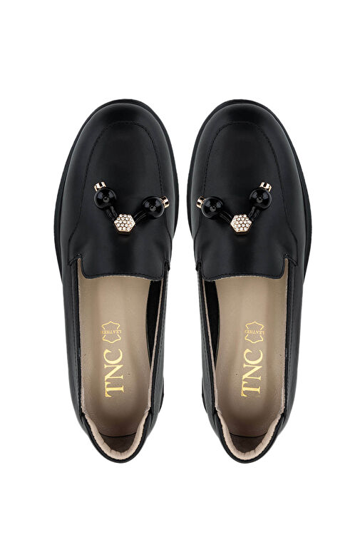 Tamer Tanca Siyah Kadın Deri Loafer 1037 6005 BN AYK SK24-25 - Görsel 6