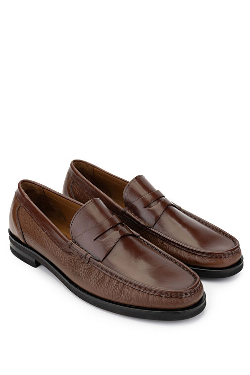 Tamer Tanca Erkek Hakiki Deri Taba Bufalo Loafer Ayakkabı - Görsel 3