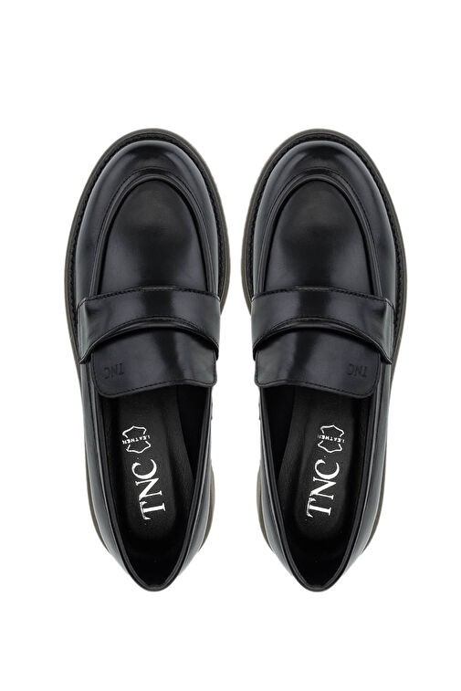 Tamer Tanca Kadın Hakiki Deri Siyah Loafer Ayakkabı - Görsel 6
