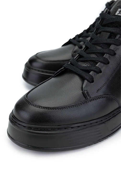 Tamer Tanca Erkek Hakiki Deri Siyah Deri Casual Bot - Görsel 4