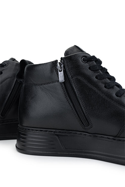 Tamer Tanca Erkek Hakiki Deri Siyah Deri Casual Bot - Görsel 5