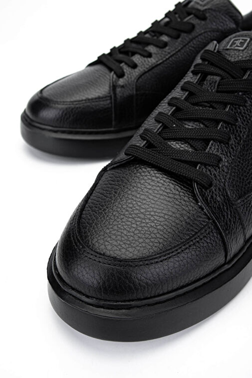 Tamer Tanca Erkek Hakiki Deri Siyah Floter Sneakers & Spor Ayakkabı - Görsel 5