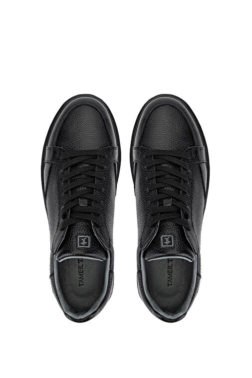 Tamer Tanca Erkek Hakiki Deri Siyah Floter Sneakers & Spor Ayakkabı - Görsel 6