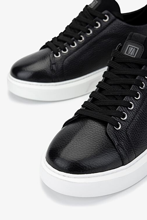 Valmenti Erkek Hakiki Deri Siyah Deri Sneakers & Spor Ayakkabı - Görsel 4
