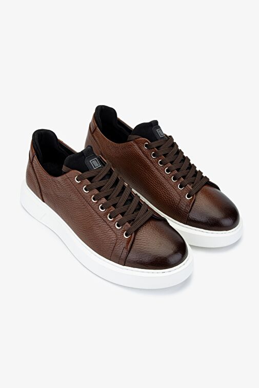 Valmenti Erkek Hakiki Deri Kahverengi Sneakers & Spor Ayakkabı - Görsel 3