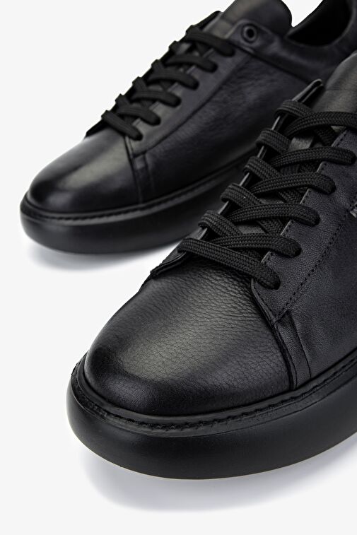 Valmenti Erkek Hakiki Deri Siyah Deri Sneakers & Spor Ayakkabı - Görsel 4