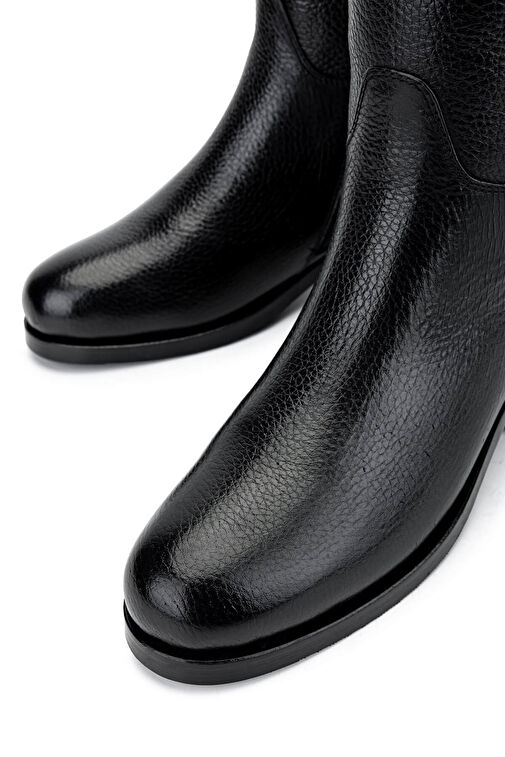 Tamer Tanca Kadın Hakiki Deri Siyah Floter Casual Çizme - Görsel 4