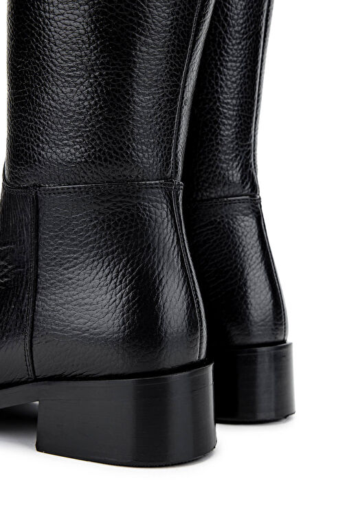 Tamer Tanca Kadın Hakiki Deri Siyah Floter Casual Çizme - Görsel 5