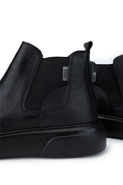 Tamer Tanca Erkek Hakiki Deri Siyah Casual Bot - Görsel 6