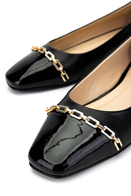 Tamer Tanca Siyah-Kahverengi Kadın Deri Babet 1027 033 BN AYK SK24-25 - Görsel 5