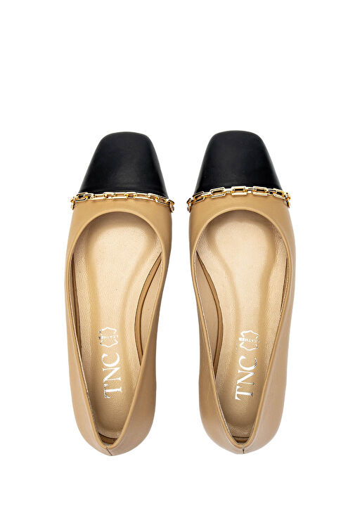 Tamer Tanca Kadın Hakiki Deri Bej Babet Ayakkabı - Görsel 6