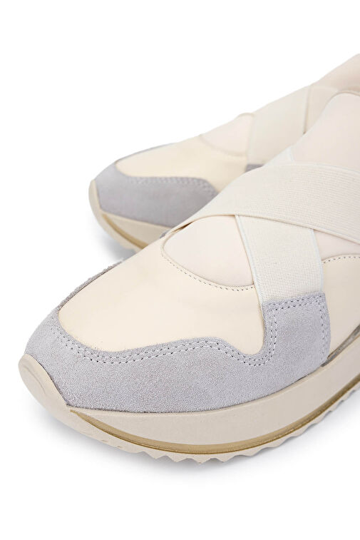 Tamer Tanca Bej-Gri Kadın Deri Sneaker 923 TCSR-072-1 BN AYK SK24-25 - Görsel 4