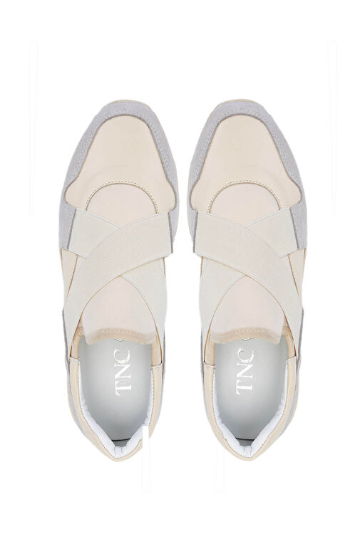 Tamer Tanca Bej-Gri Kadın Deri Sneaker 923 TCSR-072-1 BN AYK SK24-25 - Görsel 6