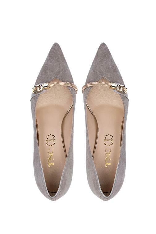 Tamer Tanca Kadın Hakiki Deri Vizon Süet Topuklu Ayakkabı - Görsel 6