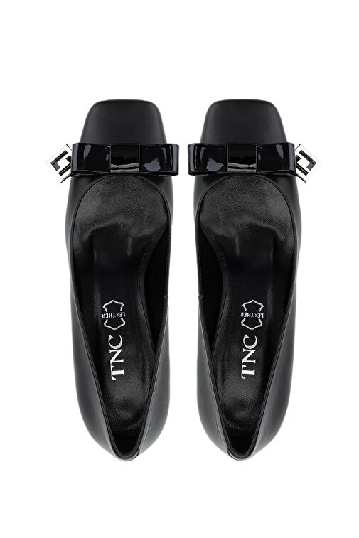 Tamer Tanca Kadın Hakiki Deri Siyah Topuklu Ayakkabı - Görsel 7