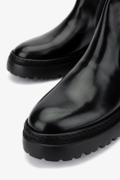 Valmenti Erkek Hakiki Deri Siyah Antik Casual Bot - Görsel 4