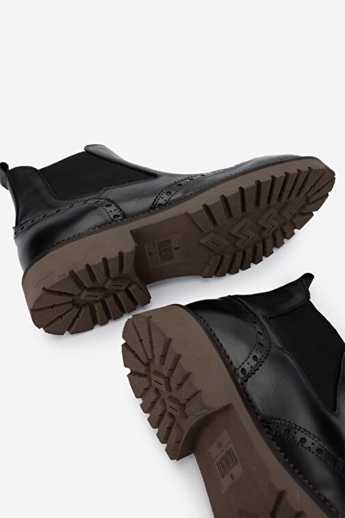 Valmenti Erkek Hakiki Deri Siyah Casual Bot - Görsel 5