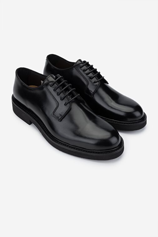 Valmenti Erkek Hakiki Deri Siyah Klasik Ayakkabı - Görsel 3