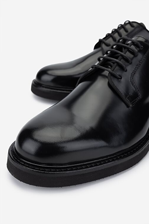 Valmenti Erkek Hakiki Deri Siyah Klasik Ayakkabı - Görsel 4