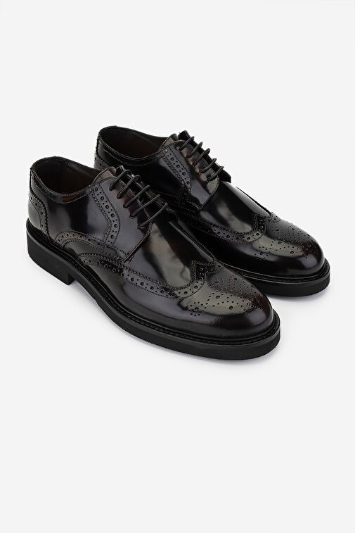 Valmenti Erkek Hakiki Deri Kahverengi Klasik Ayakkabı - Görsel 3