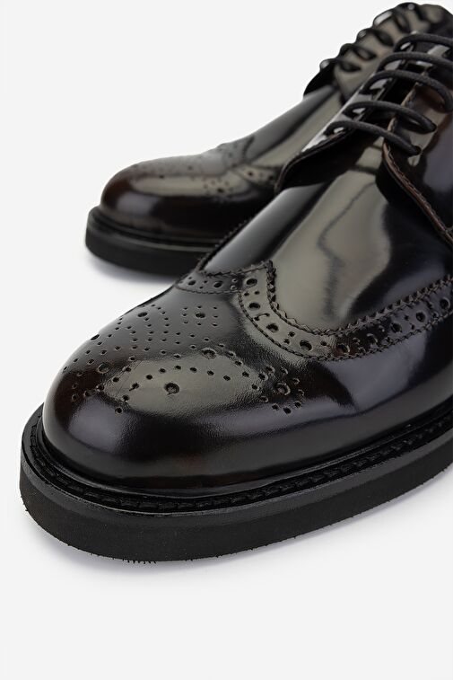 Valmenti Erkek Hakiki Deri Kahverengi Klasik Ayakkabı - Görsel 4