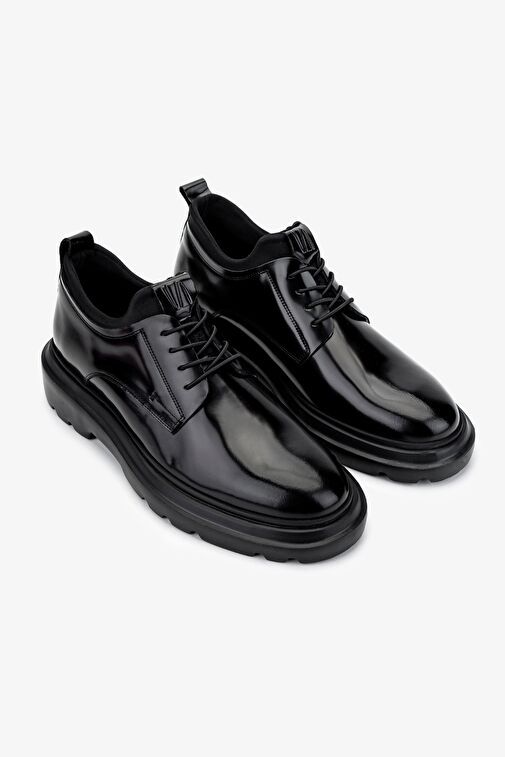 Valmenti Erkek Hakiki Deri Siyah Açma Casual Ayakkabı - Görsel 3