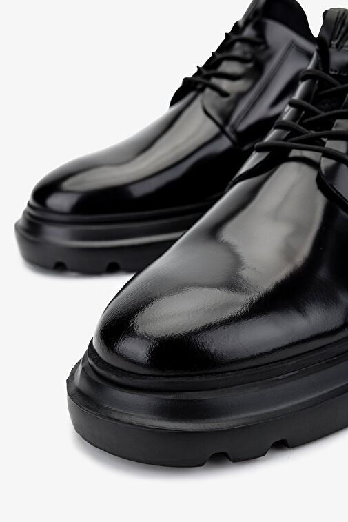 Valmenti Erkek Hakiki Deri Siyah Açma Casual Ayakkabı - Görsel 4