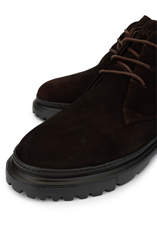 Tamer Tanca Erkek Hakiki Deri Kahverengi Süet Casual Bot - Görsel 4