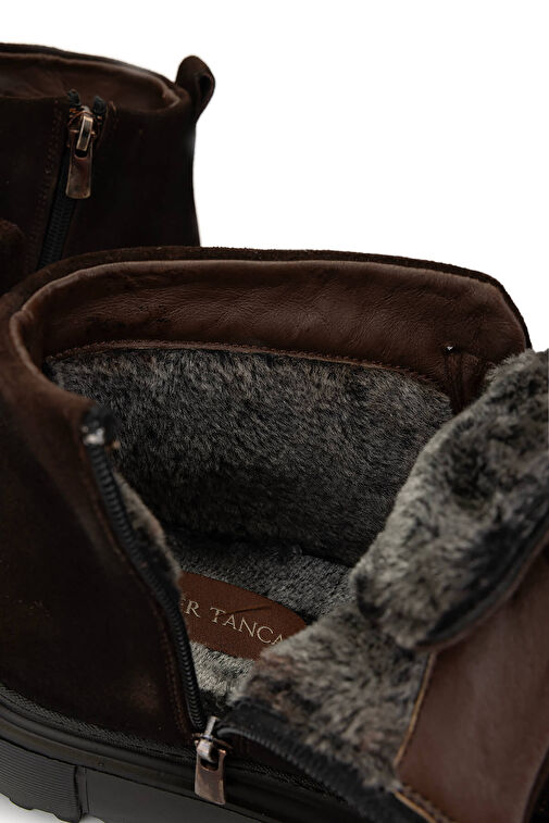Tamer Tanca Erkek Hakiki Deri Kahverengi Süet Casual Bot - Görsel 6