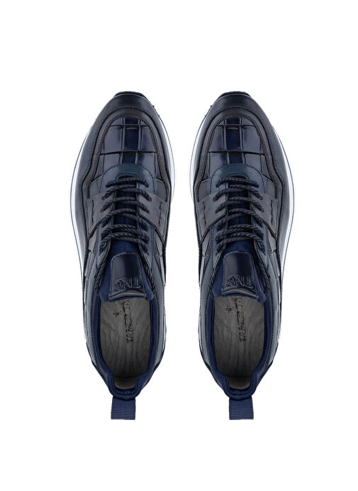 Tamer Tanca Erkek Hakiki Deri Lacivert Sneakers & Spor Ayakkabı - Görsel 6