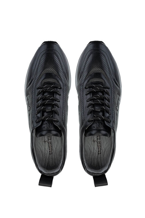 Tamer Tanca Erkek Hakiki Deri Siyah Sneakers & Spor Ayakkabı - Görsel 6