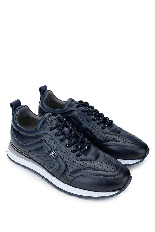 Tamer Tanca Erkek Hakiki Deri Lacivert Sneakers & Spor Ayakkabı - Görsel 3